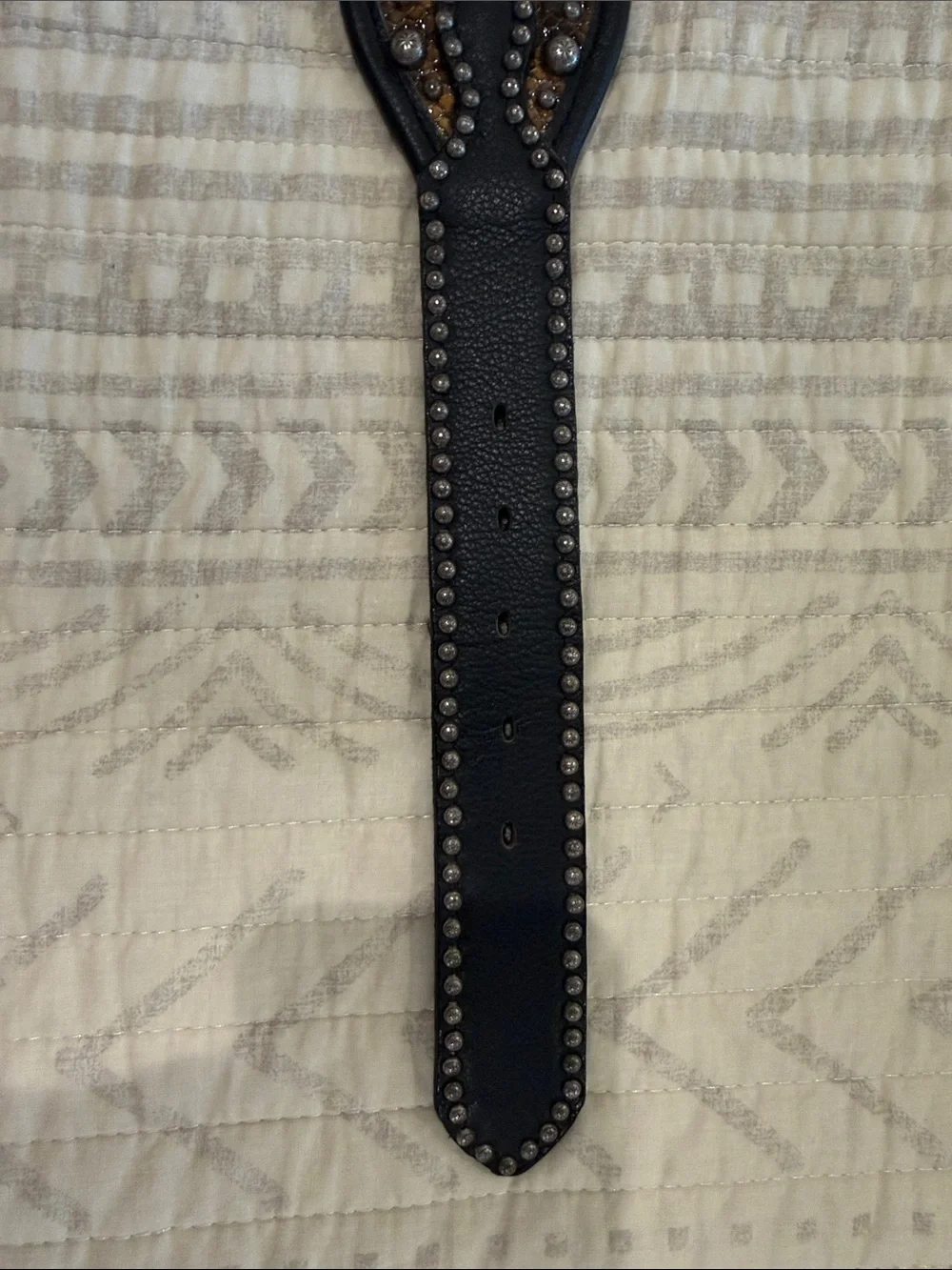 Double J Saddlery Studded Western Belt with Ornate Silver Buckle